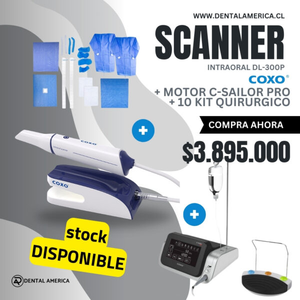 SCANNER INTRAORAL DL-300P COXO + MOTOR C-SAIOR PRO + 10 KIT QUIRURGICO