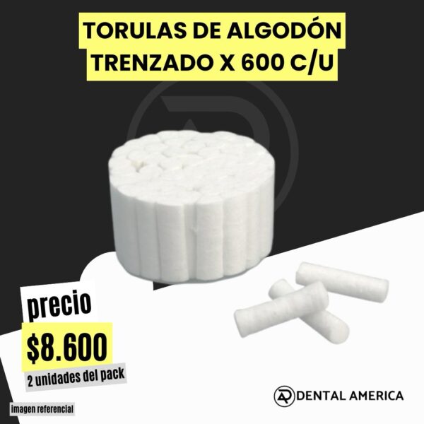2 Torulas de algodón trenzadas x 600