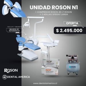 Unidad Roson N1 + Compresor Roson 40Lts + 3 Agujas Spident Larga