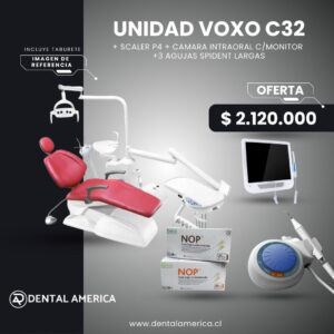 Unidad Voxo C32 + Scaler P4 Baolai + Cámara Intraoral C/Monitor + 3 Agujas Spident Larga